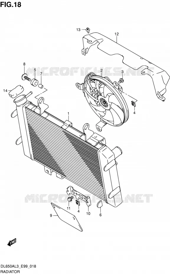 RADIATOR Suzuki MOTO 650 V-STROM 2013  DL650A L3 (E99)