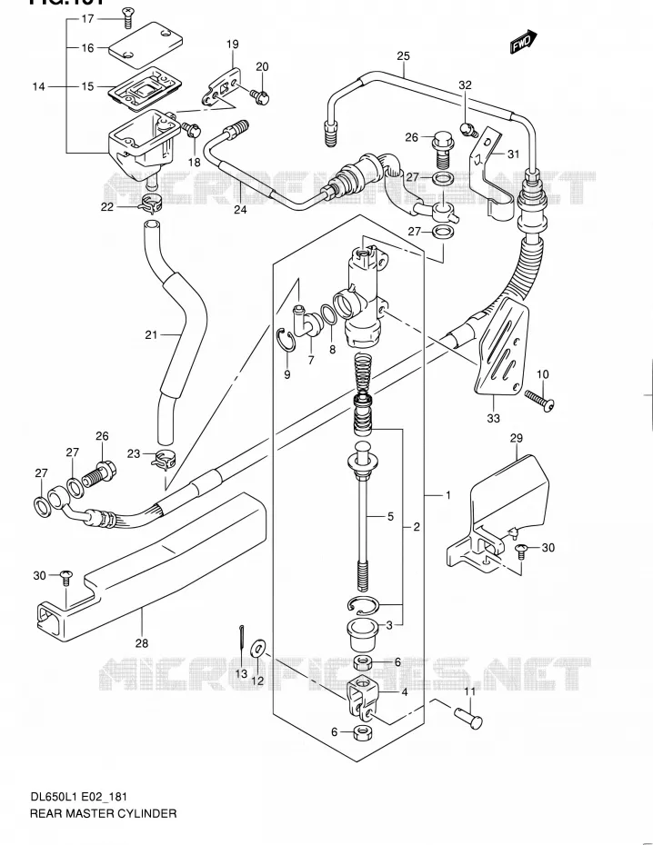ACHTER HOOFDREMCILINDER (DL650AL1 E19) Suzuki MOTO 650 V-STROM 2011  DL650AUEL1(E19)