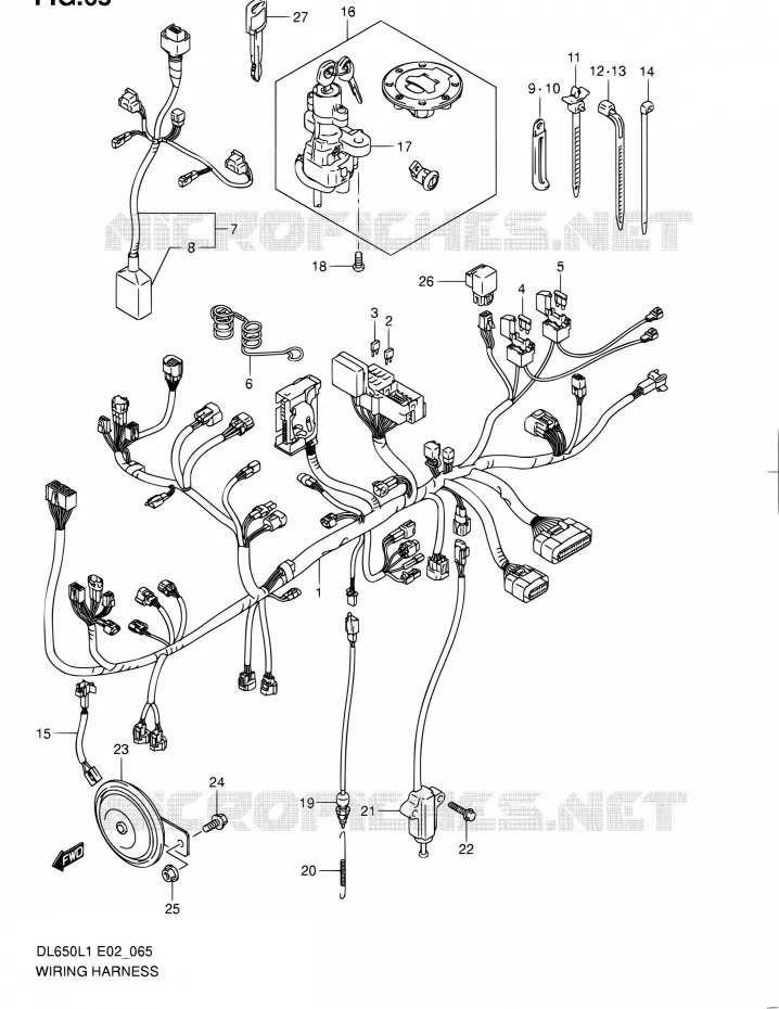 BEDRADING (DL650AL1 E19) Suzuki MOTO 650 V-STROM 2011  DL650AUEL1(E19)