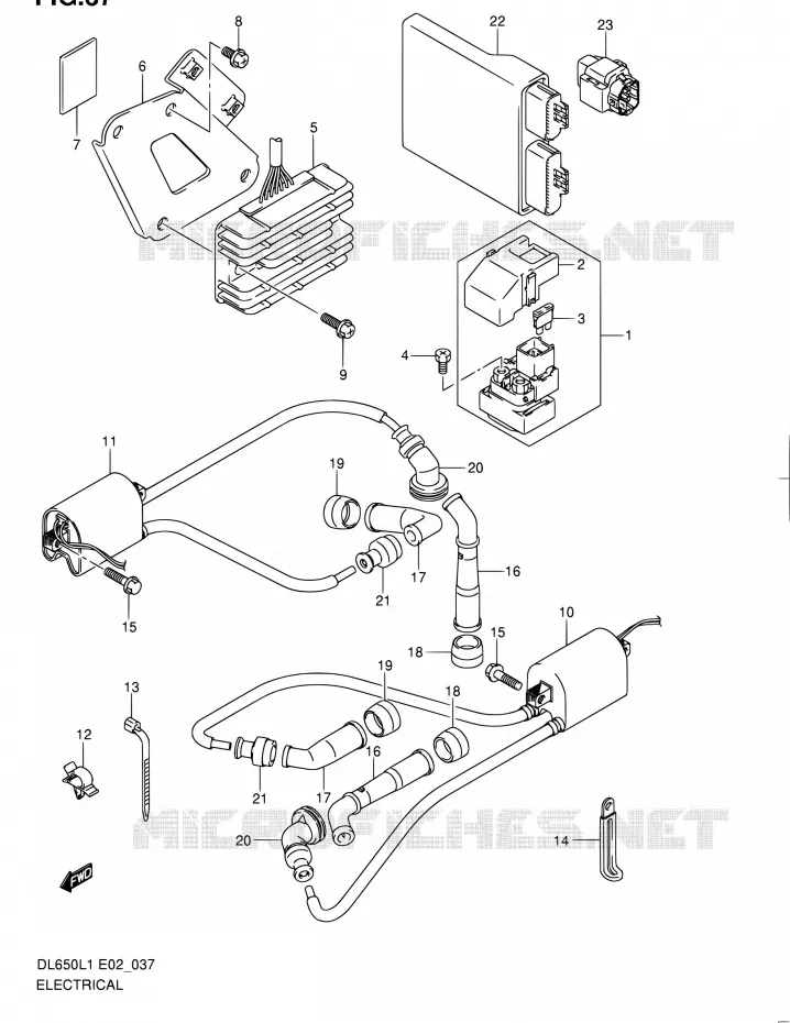 ELEKTRISCH (DL650L1 E24) Suzuki MOTO 650 V-STROM 2011  DL650AUEL1(E19)