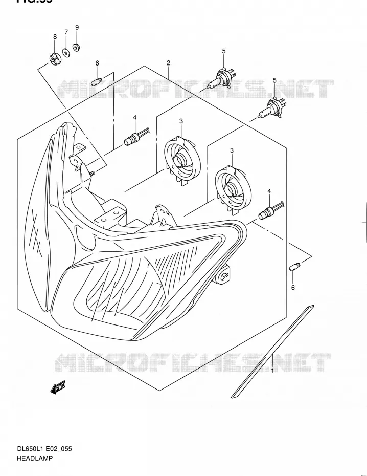 KOPLAMP (DL650AL1 E19) Suzuki MOTO 650 V-STROM 2011  DL650UEL1(E19)