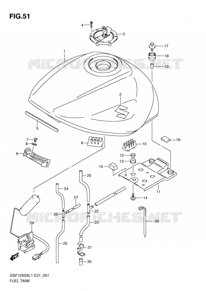 BENZINETANK (GSF1250SL1 E21) Suzuki MOTO 1250 BANDIT 2011  GSF1250SAL1(E21)