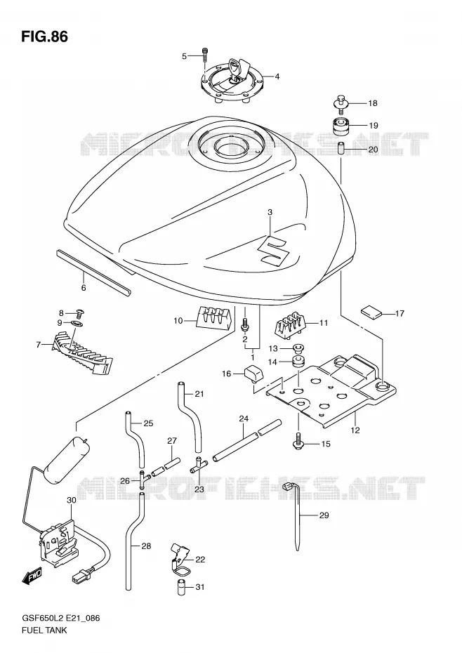 BENZINETANK Suzuki MOTO 650 BANDIT 2013  GSF650SAL2(E21)