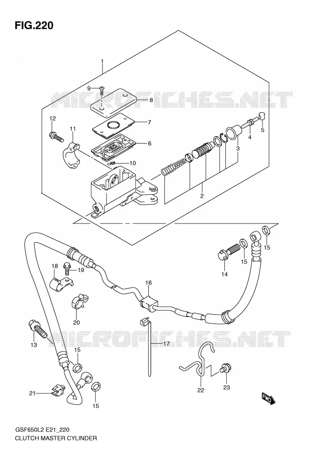 CLUTCH HOOFDREMCILINDER (GSF650SUAL2 E21) Suzuki MOTO 650 BANDIT 2012  GSF650SL2(E21)
