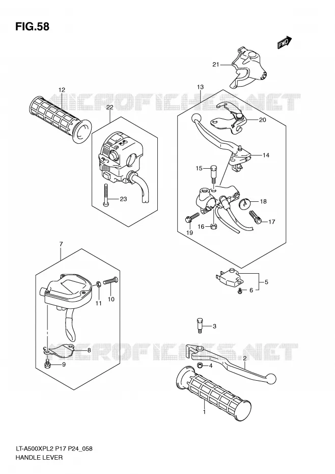 HANDGRIPS - LEVERS Suzuki QUAD 500 KINGQUAD 2012  LT-A500XPL2(P17)