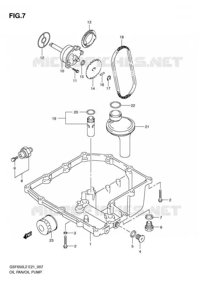 SUMP - OLIEPOMP  Suzuki MOTO 650 BANDIT 2012  GSF650SL2(E21)