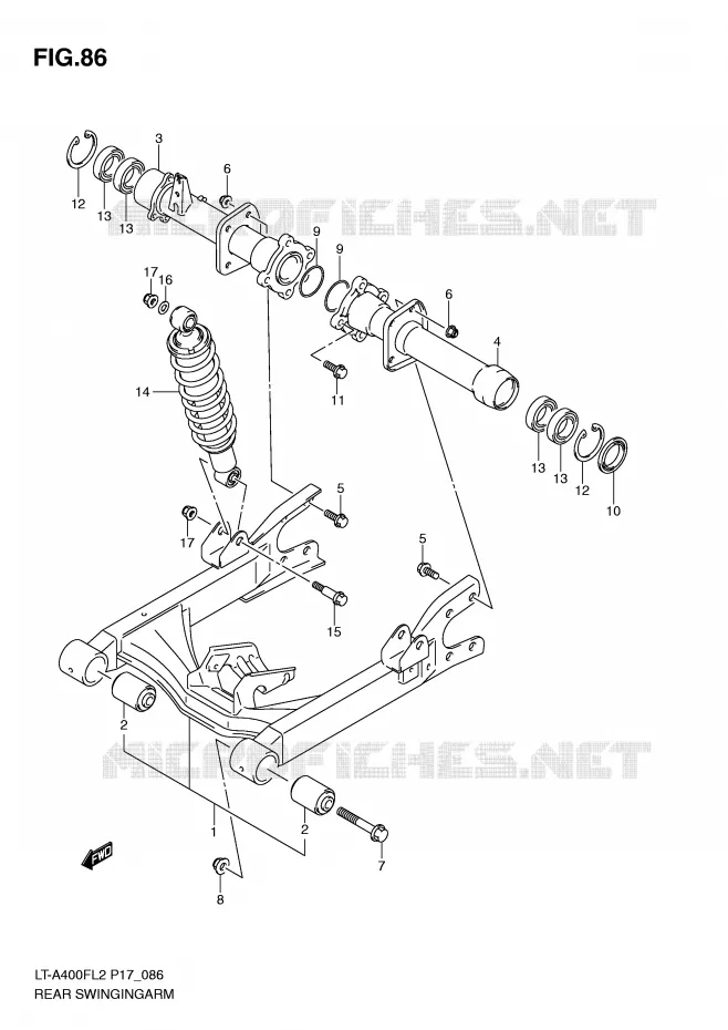 SWINGARM Suzuki QUAD 400 KINGQUAD 2012  LT-F400L2(P17)