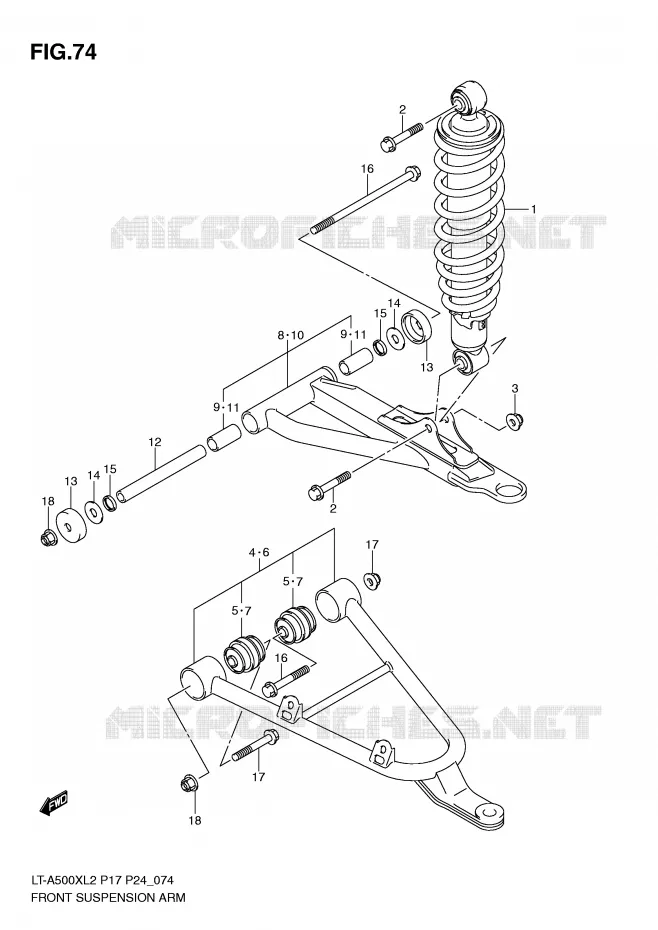 VOORWIELOPHANGING ARM Suzuki QUAD 500 VINSON 2012  LT-A500XZL2(P17)