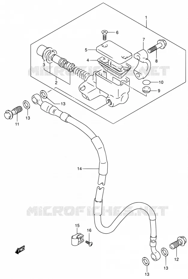 FRONT HOOFDREMCILINDER Suzuki MOTO 250 DR-Z 2001  DR-Z250 K1 (E03,E28,E33)