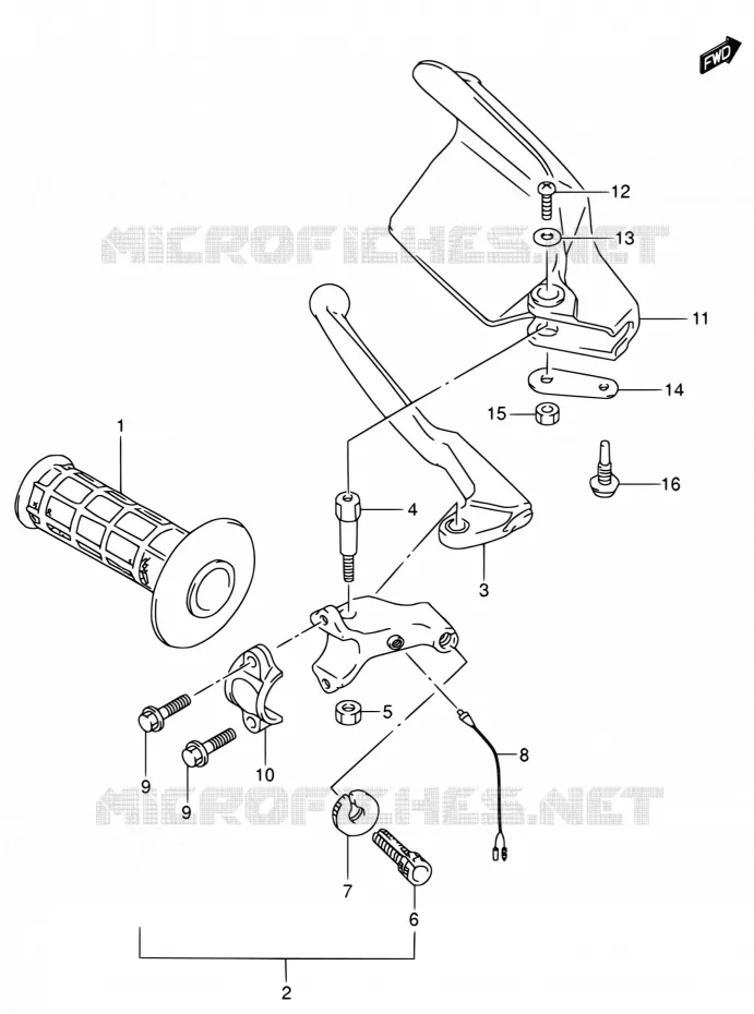 LINKER HENDEL - HANDGREEP Suzuki MOTO 250 DR-Z 2001  DR-Z250 K1 (E03,E28,E33)