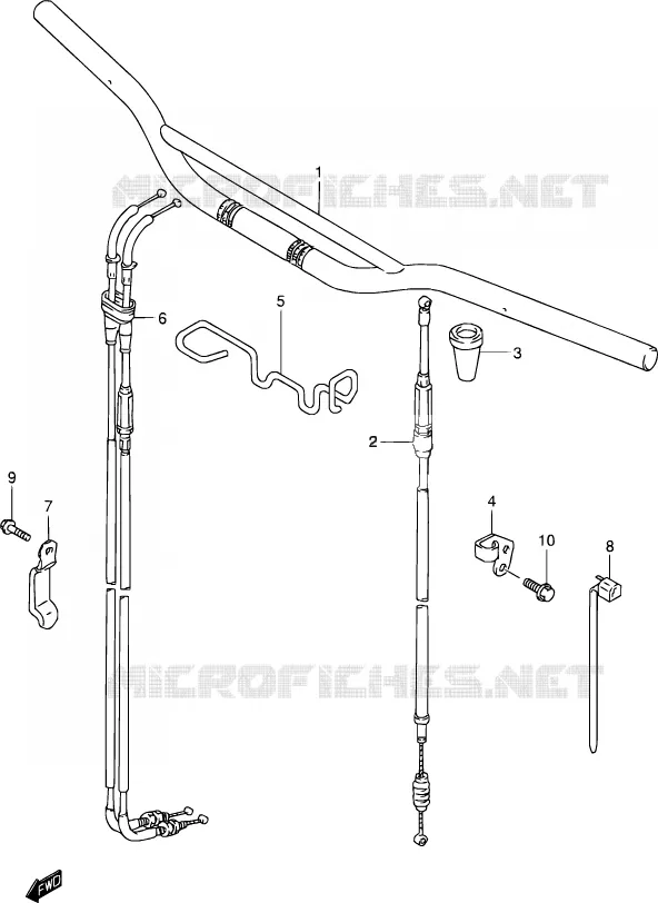 LINKER HENDEL - HANDGREEP Suzuki MOTO 250 DR-Z 2004  DR-Z250 K4 (E03,E28,E33)