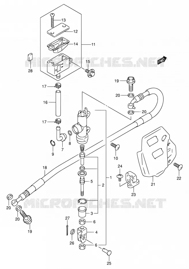ACHTER HOOFDREMCILINDER Suzuki MOTO 400 DR-Z 2002  DR-Z400 K2 (E03,E28,E33)