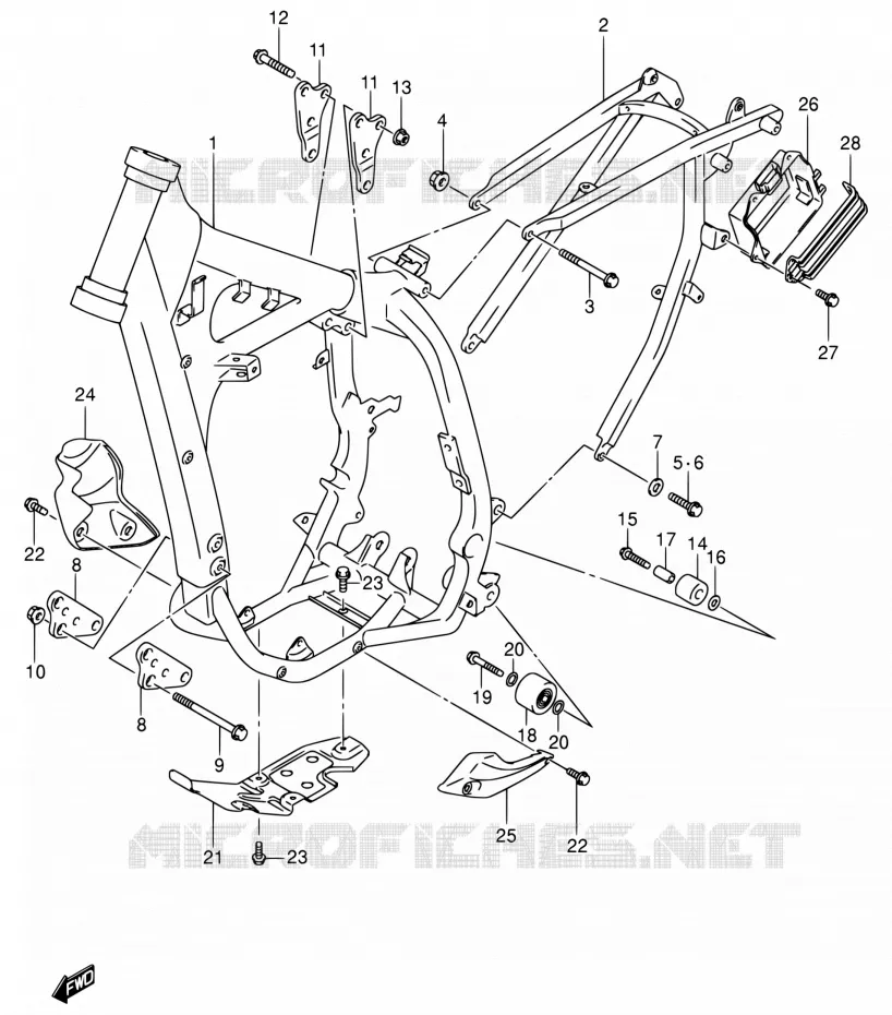 FRAME Suzuki MOTO 400 DR-Z 2004  DR-Z400K4(E03,E28,E33)