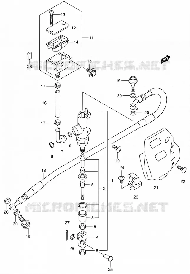 ACHTER HOOFDREMCILINDER Suzuki MOTO 400 DR-Z 2002  DR-Z400EK2(E24)