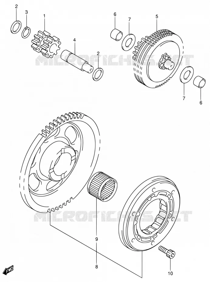 STARTMOTOR CLUTCH (DR-Z400EY/EK1/EK2/EK3/EK4) Suzuki MOTO 400 DR-Z 2002  DR-Z400EK2(E24)