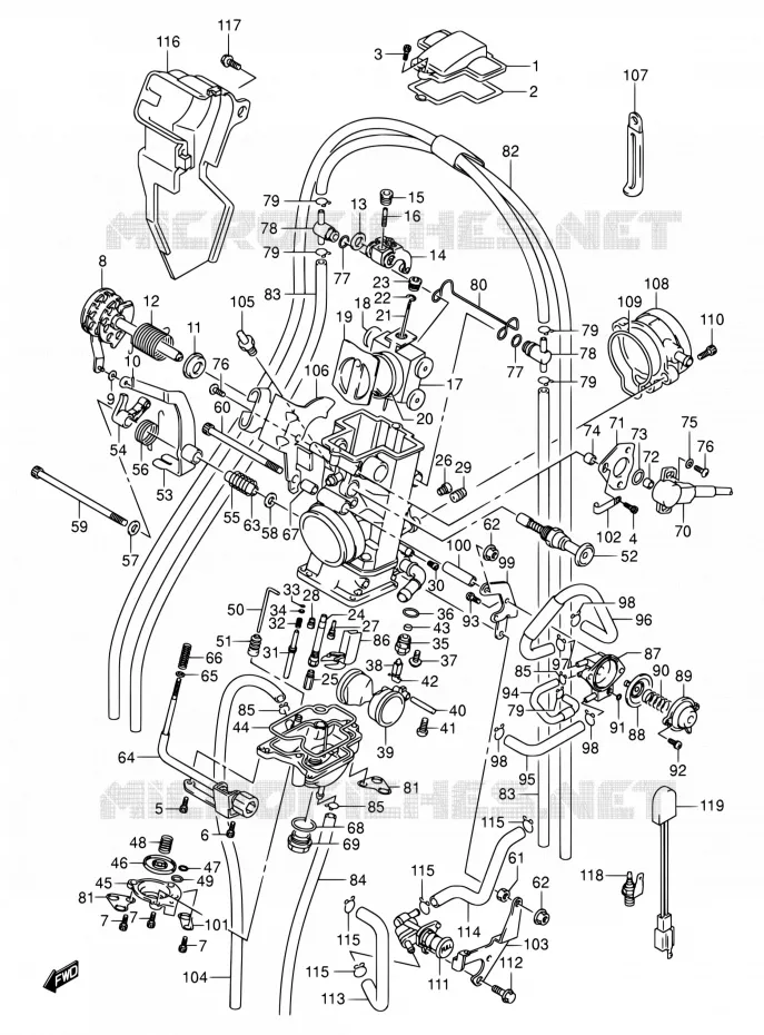 CARBURATOR (MODEL K3/K4) Suzuki MOTO 400 DR-Z 2004  DR-Z400E K4 (E03,E28,E33)