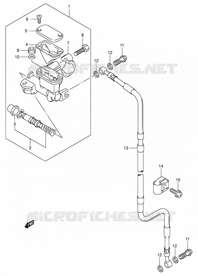 FRONT HOOFDREMCILINDER Suzuki MOTO 400 DR-Z 2004  DR-Z400E K4 (E03,E28,E33)