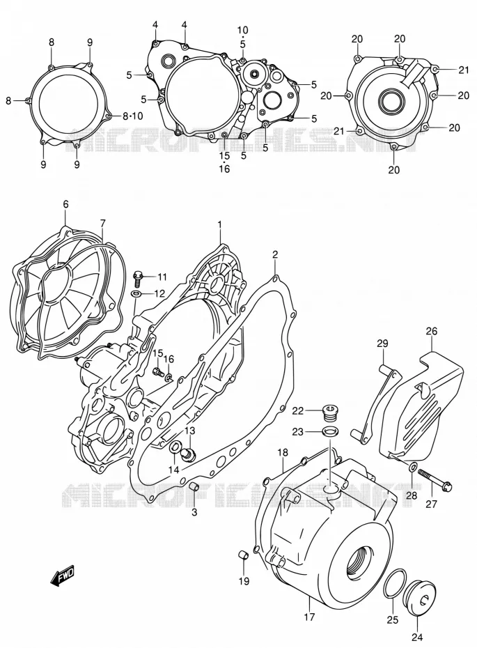 CASING (DR-Z4OOY/K1/K2/K3/K4) Suzuki MOTO 400 DR-Z 2004  DR-Z400EK4(E24)