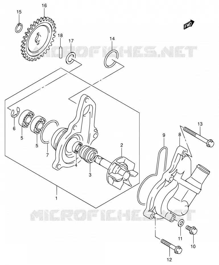 WATERPOMP Suzuki MOTO 400 DR-Z 2004  DR-Z400EK4(E24)