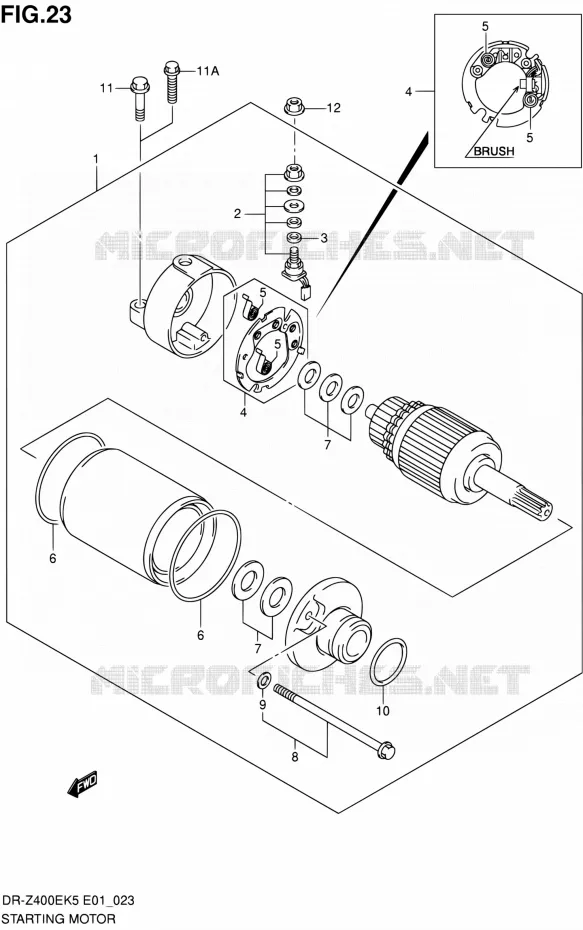 STARTMOTOR Suzuki MOTO 400 DR-Z 2005  DR-Z400EK5(E24)