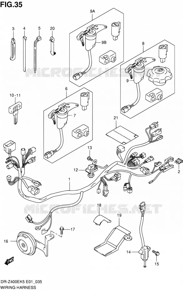 BEDRADING (DR-Z400EK5/K6/K7/K9 E24) Suzuki MOTO 400 DR-Z 2006  DR-Z400EK6(E24)