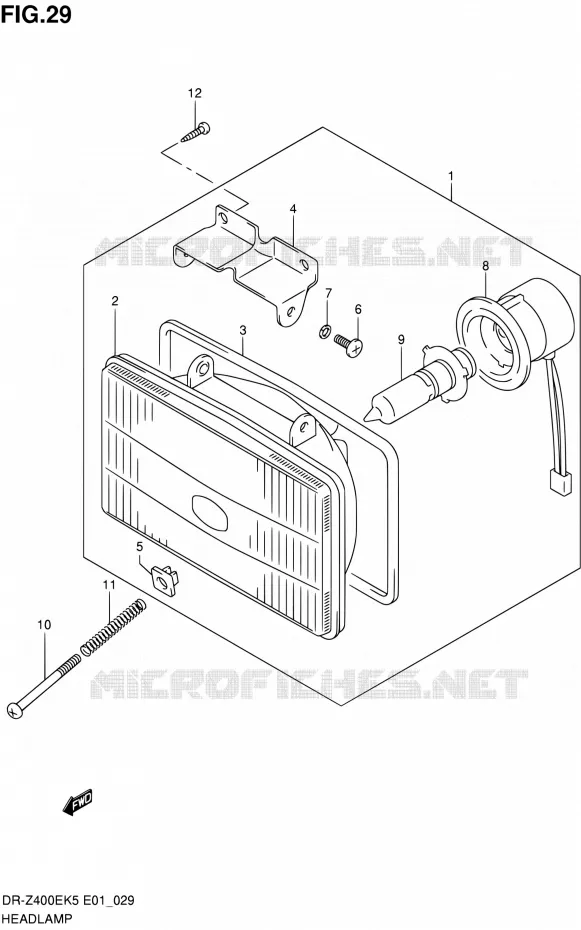 KOPLAMP (DR-Z400EK5/K6/K7 E01,P37) Suzuki MOTO 400 DR-Z 2006  DR-Z400EK6(E24)