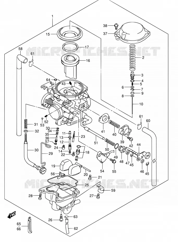 CARBURATOR (FOR E33) Suzuki MOTO 400 DR-Z 2007  DR-Z400E K7 (E03,E28,E33)