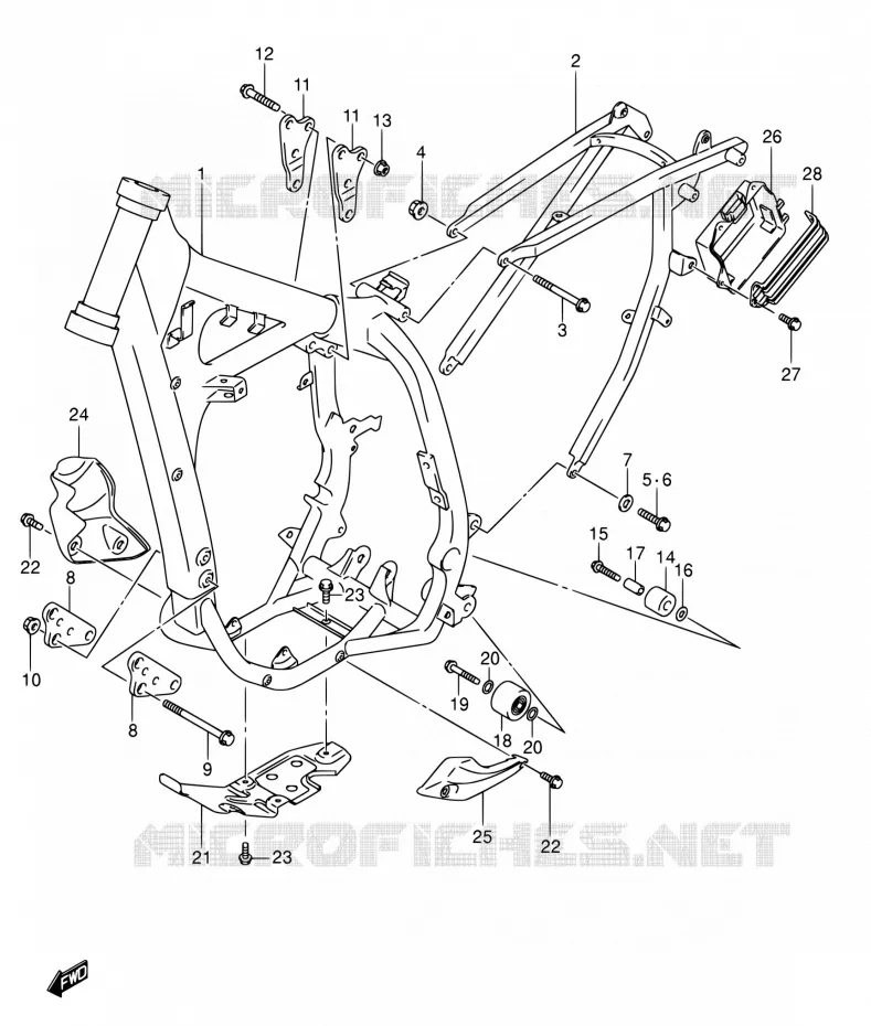 FRAME Suzuki MOTO 400 DR-Z 2007  DR-Z400E K7 (E03,E28,E33)