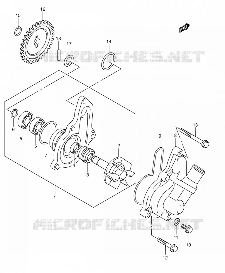 WATERPOMP Suzuki MOTO 400 DR-Z 2007  DR-Z400E K7 (E03,E28,E33)