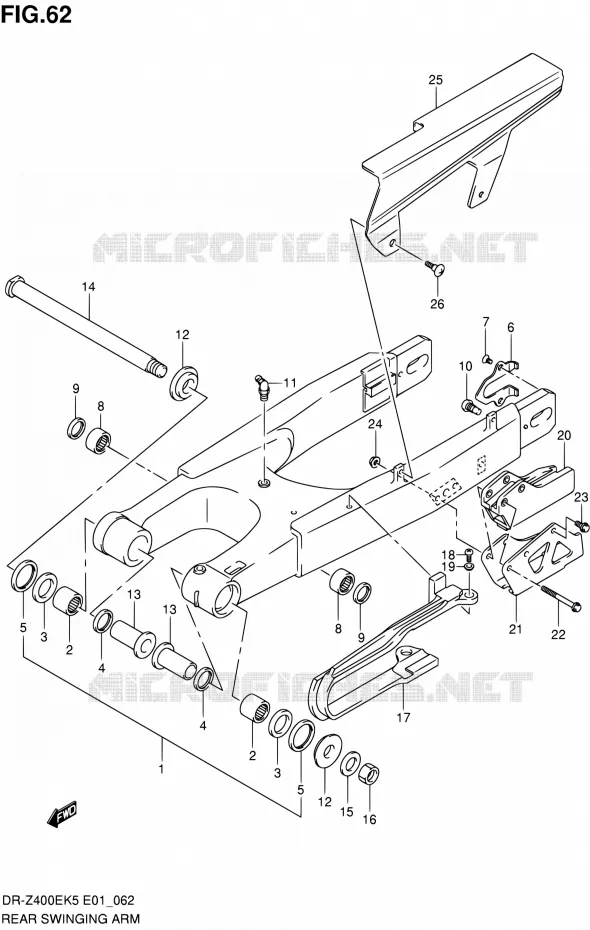 SWINGARM Suzuki MOTO 400 DR-Z 2007  DR-Z400EK7(E24)