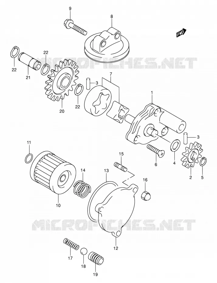 OLIEPOMP Suzuki MOTO 400 DR-Z 2000  DR-Z400E Y (E03,E28,E33)