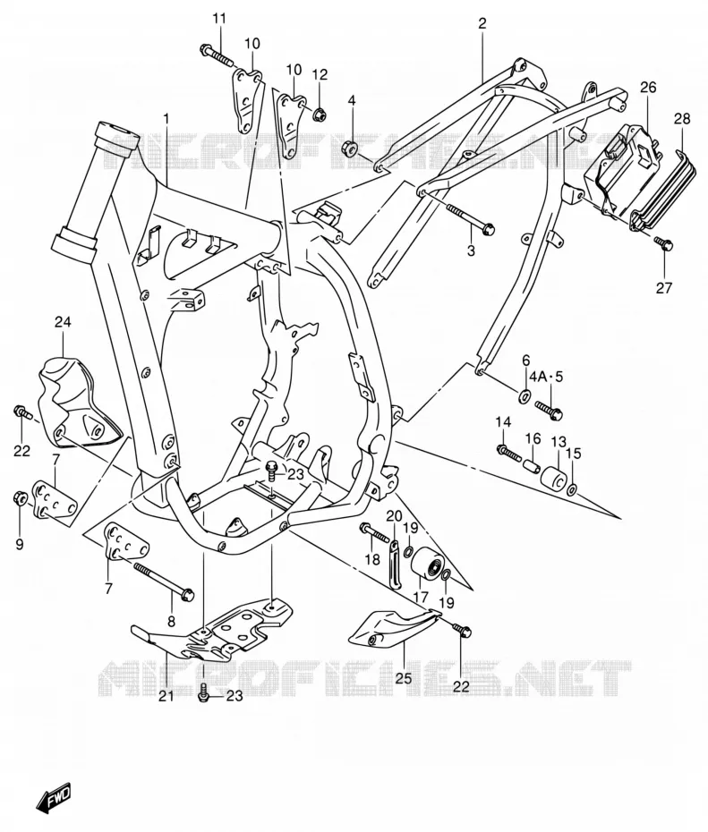 FRAME (MODELE Y) Suzuki MOTO 400 DR-Z 2000  DR-Z400EY(E24)