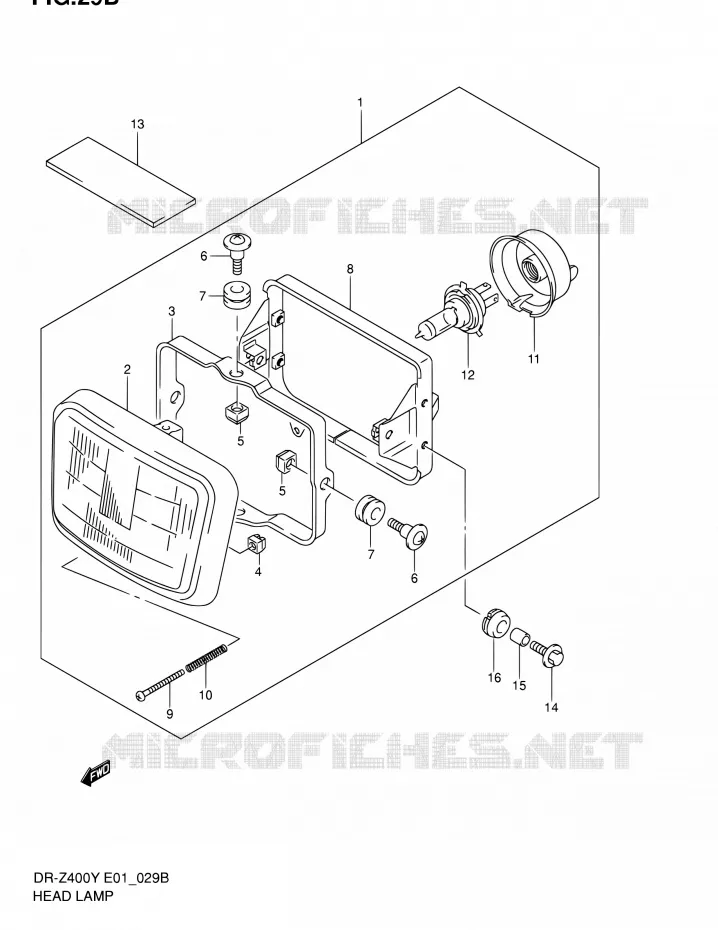 KOPLAMP (DR-Z400EY/EK1 E24) Suzuki MOTO 400 DR-Z 2000  DR-Z400EY(E24)