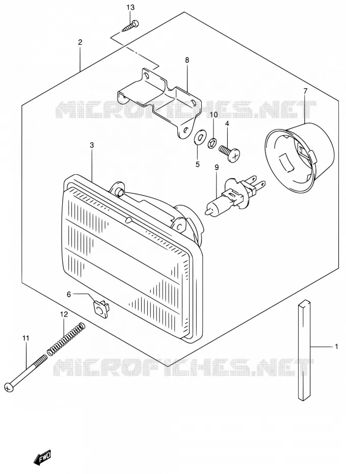 KOPLAMP (MODELE Y/K1) Suzuki MOTO 400 DR-Z 2000  DR-Z400EY(E24)
