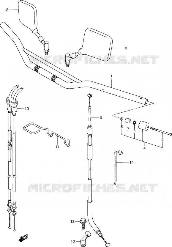 LINKER HENDEL - HANDGREEP Suzuki MOTO 400 DR-Z 2002  DR-Z400S K2 (E03,E28,E33)