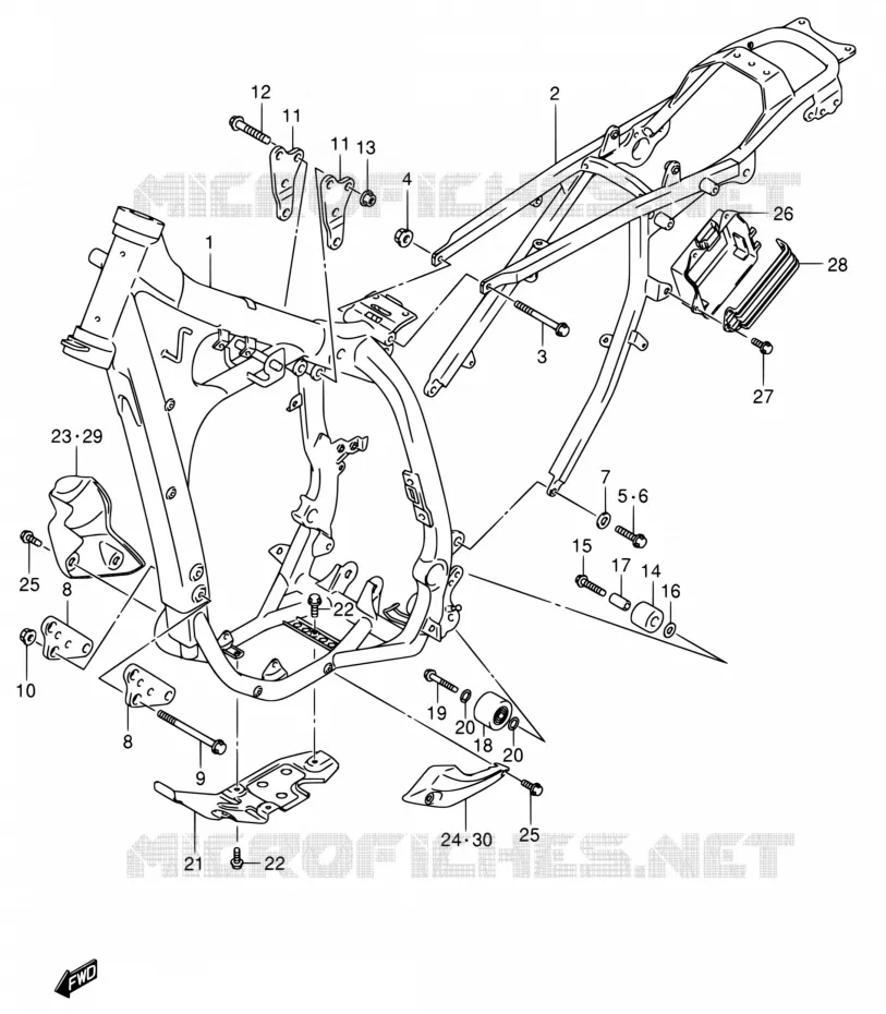 FRAME Suzuki MOTO 400 DR-Z 2004  DR-Z400S K4 (E03,E28,E33)
