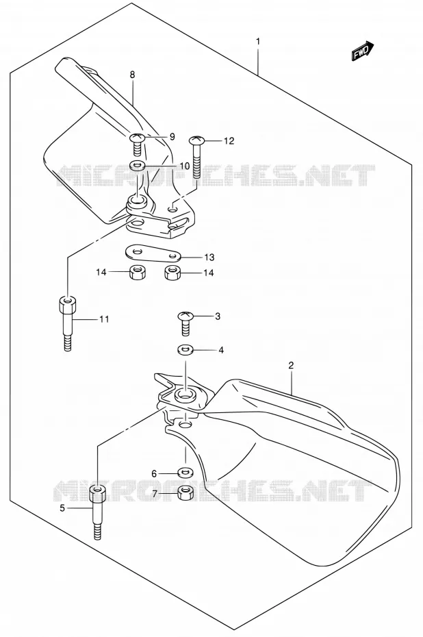 KNUCKLE COVERS (MODELE K3/K4 OPT) Suzuki MOTO 400 DR-Z 2004  DR-Z400S K4 (E03,E28,E33)