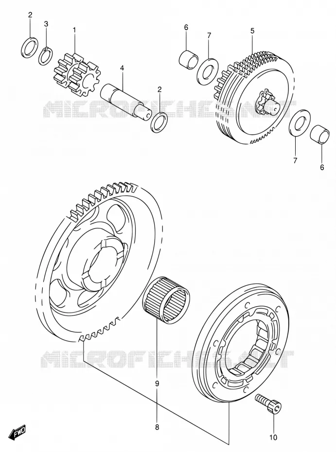 STARTMOTOR CLUTCH Suzuki MOTO 400 DR-Z 2004  DR-Z400S K4 (E03,E28,E33)