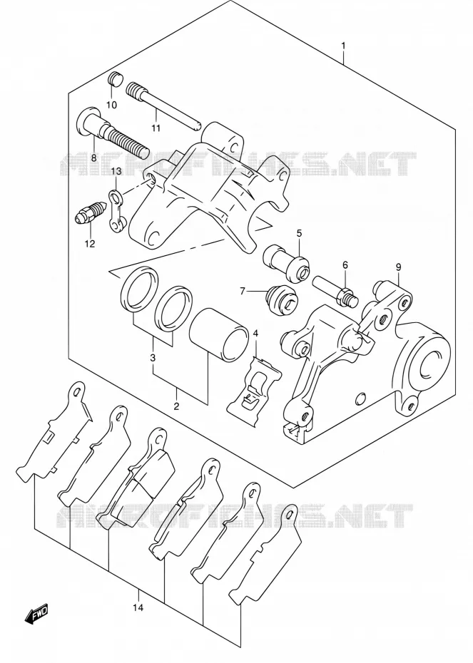 REAR CALIPER Suzuki MOTO 400 DR-Z 2005  DR-Z400SK5(E03,E28,E33)