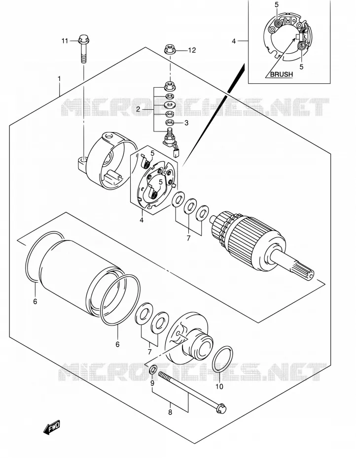 STARTMOTOR Suzuki MOTO 400 DR-Z 2007  DR-Z400S K7 (E03,E28,E33)