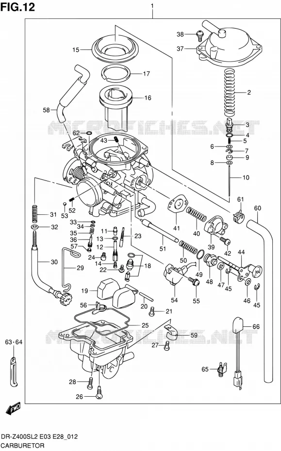 CARBURATOR (DR-Z400SL2 E03) Suzuki MOTO 400 DR-Z 2012  DR-Z400S L2 (E03,E28,E33)