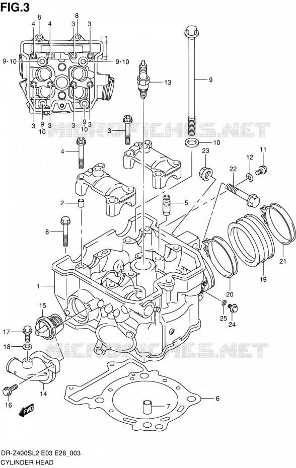 CILINDERKOP Suzuki MOTO 400 DR-Z 2012  DR-Z400S L2 (E03,E28,E33)