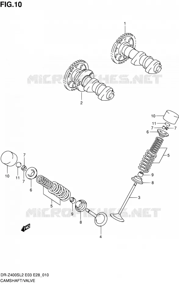 NOKKENAS - VALVES Suzuki MOTO 400 DR-Z 2012  DR-Z400S L2 (E03,E28,E33)