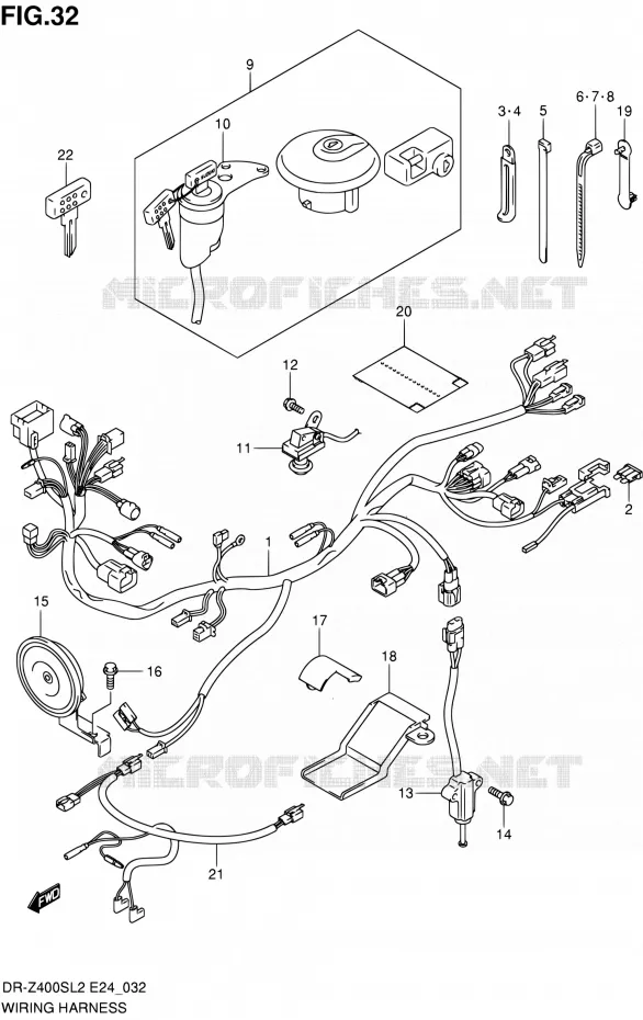 BEDRADING Suzuki MOTO 400 DR-Z 2012  DR-Z400S L2 (E24)