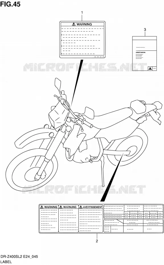 ETIKET Suzuki MOTO 400 DR-Z 2012  DR-Z400S L2 (E24)