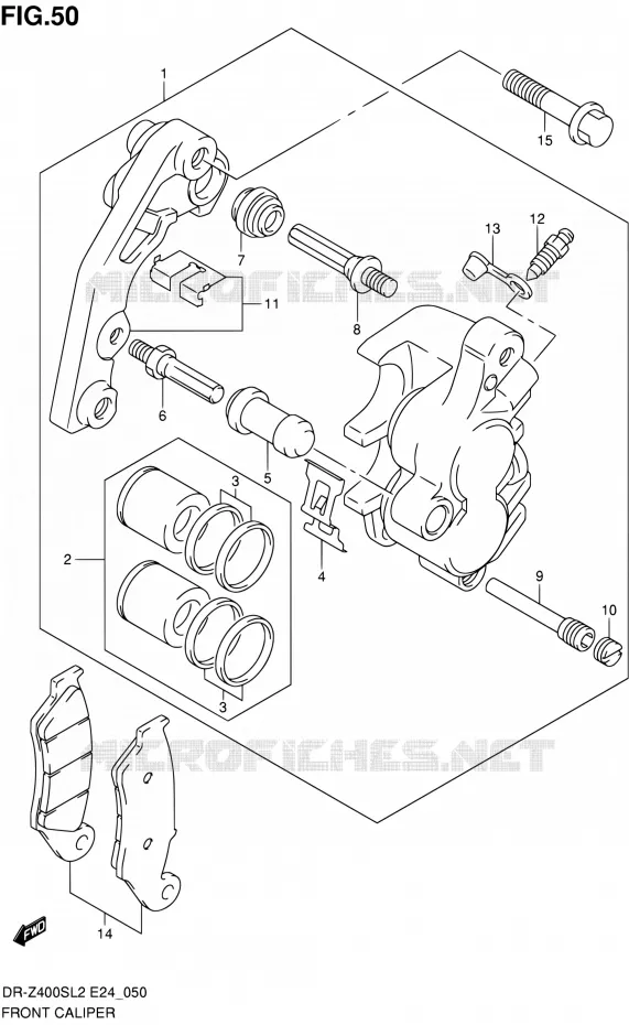 FRONT CALIPER Suzuki MOTO 400 DR-Z 2012  DR-Z400S L2 (E24)