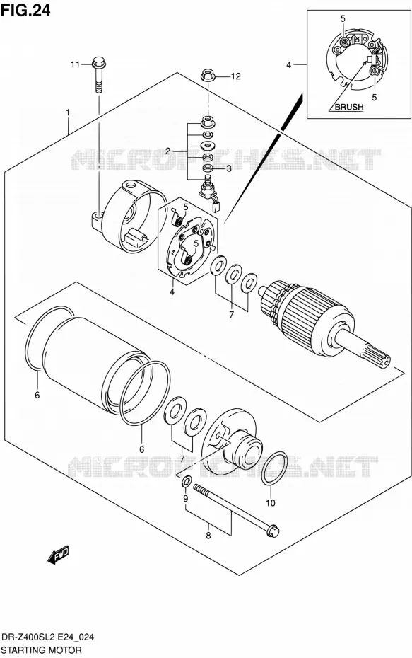 STARTMOTOR Suzuki MOTO 400 DR-Z 2012  DR-Z400S L2 (E24)