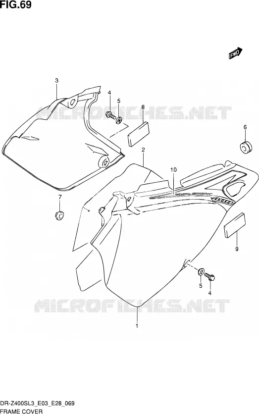 ACHTER KUIP (DR-Z400SL3 E03) Suzuki MOTO 400 DR-Z 2013  DR-Z400S L3 (E03,E28,E33)