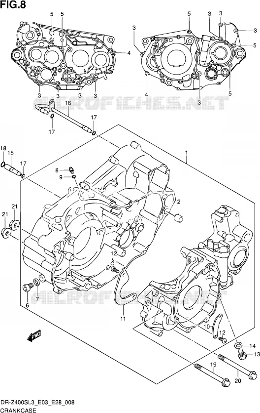 CASING (DR-Z400SL3 E28) Suzuki MOTO 400 DR-Z 2013  DR-Z400S L3 (E03,E28,E33)