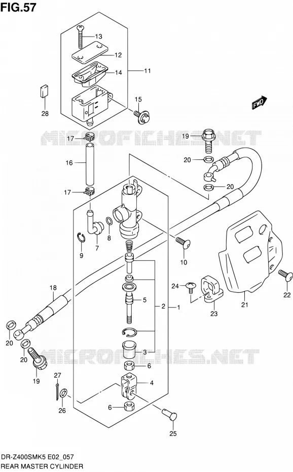 ACHTER HOOFDREMCILINDER Suzuki MOTO 400 DR-Z 2005  DR-Z400SMK5(E19)